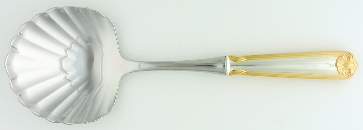 Ben Franklin (Sterling-Gold Acct) Casserole Spoon with Stainless Shell Bowl by Towle Silver-1