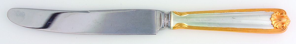 Ben Franklin (Sterling-Gold Acct) New French Hollow Knife with Bolster by Towle Silver-1