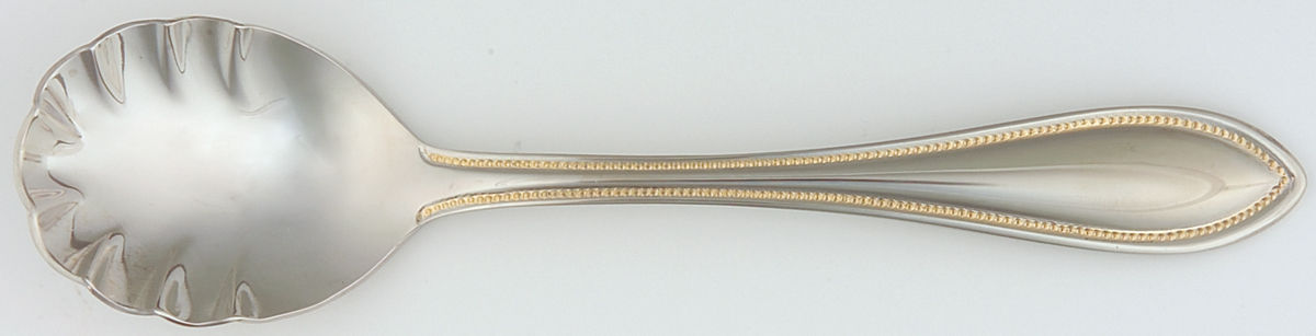 Tuscan Bead Gold (Stainless) Sugar Shell Spoon by Towle Silver-1