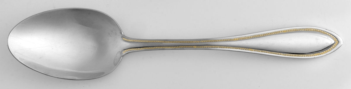 Tuscan Bead Gold (Stainless) Place/Oval Soup Spoon by Towle Silver-1