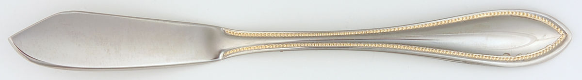 Tuscan Bead Gold (Stainless) Flat Handle Master Butter Knife by Towle Silver-1