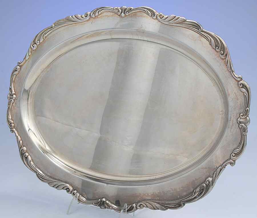 Old Master(Silverplate, Holloware, Scroll Edge) 18" Oval Serving Platter by Towle Silver-1