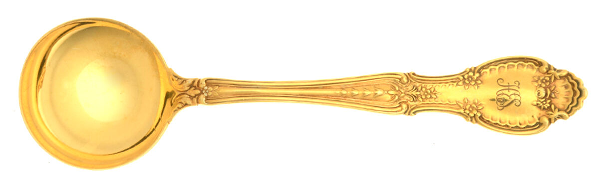 Richelieu (Gold Vermeil) Large Short Handle Chocolate Spoon by Tiffany & CO SILVER-1