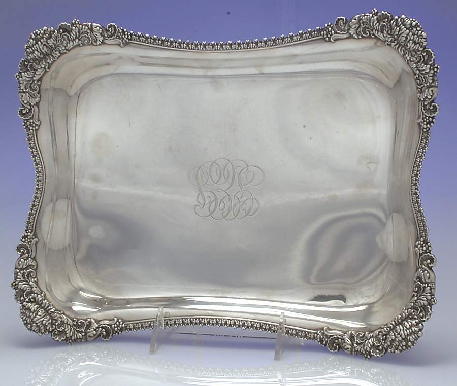 Chrysanthemum (Str, 1880, Hlw, 925-1000, Flrs&Buds) Asparagus Serving Tray No Strainer by Tiffany & CO SILVER-1