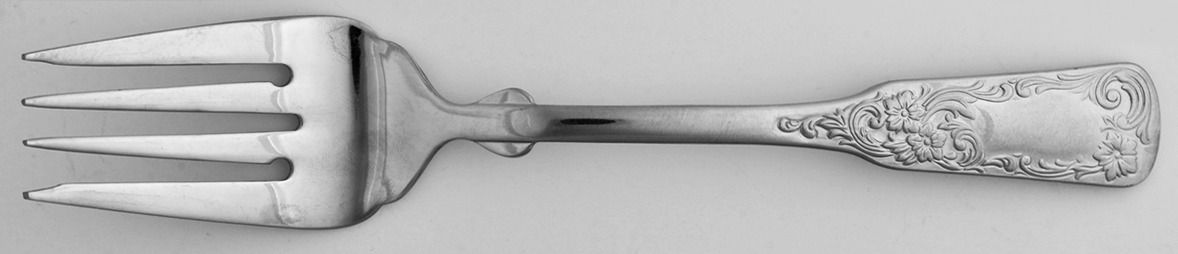 1690-Engraved (Stainless) Medium Solid Cold Meat Serving Fork by Towle Silver-1