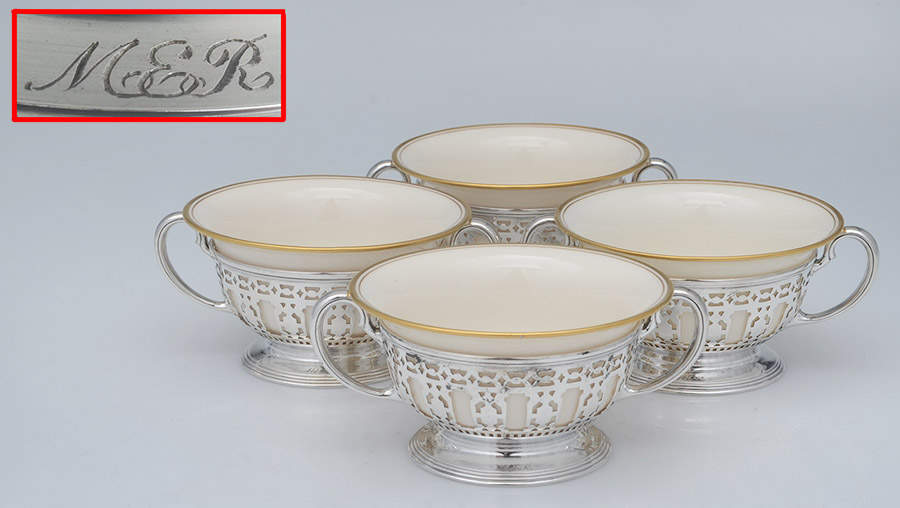 18673 (Sterling, Hollowware) Bouillon Cup with Liner - Set of 4 by Tiffany & CO SILVER-1