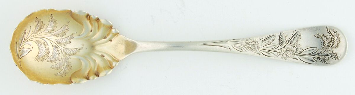 TWS394 (Sterling) Sugar Shell Spoon, Bright Cut by Towle Silver-1