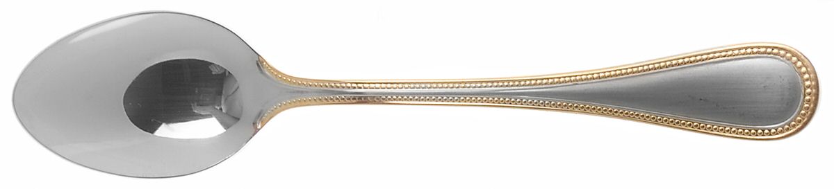 Beaded Antique Gold (Stnl, Gold Accent, Korea, Satin) Place/Oval Soup Spoon by Towle Silver-1