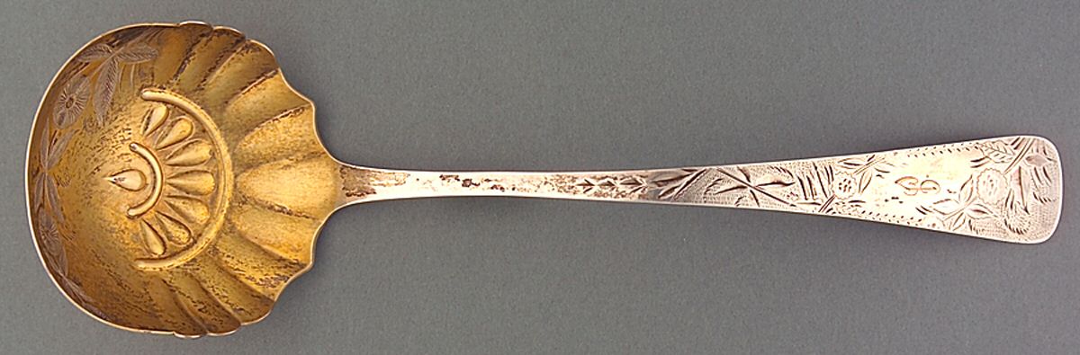 TWS399 (Sterling) Soup Ladle, Bright Cut Solid Piece by Towle Silver-1