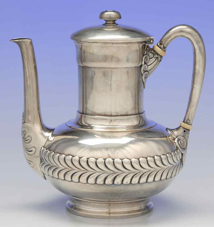 Wave Edge (Sterling, 1884, Laurel, Hollowware) Coffee Pot by Tiffany & CO SILVER-1