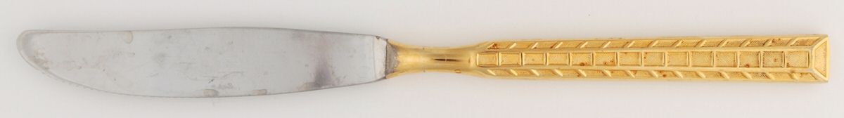 Mondrian-(Gold Electroplate) Modern Solid Knife by Towle Silver-1