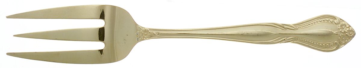 Gold Murano (Gold Electroplate) Medium Solid Cold Meat Serving Fork by Towle Silver-1