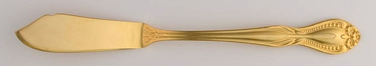 Gold Murano (Gold Electroplate) Flat Handle Master Butter Knife by Towle Silver-1