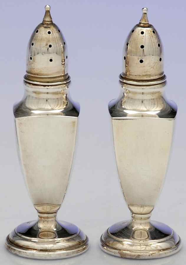 080 (Sterling, Hollowware) Salt and Pepper Set by Towle Silver-1