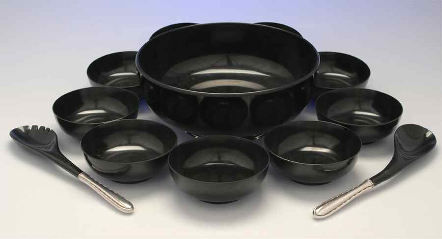 325 (Sterling, Hollowware) 12pc Salad Serving Set (Plastic & Sterling) by Towle Silver-1