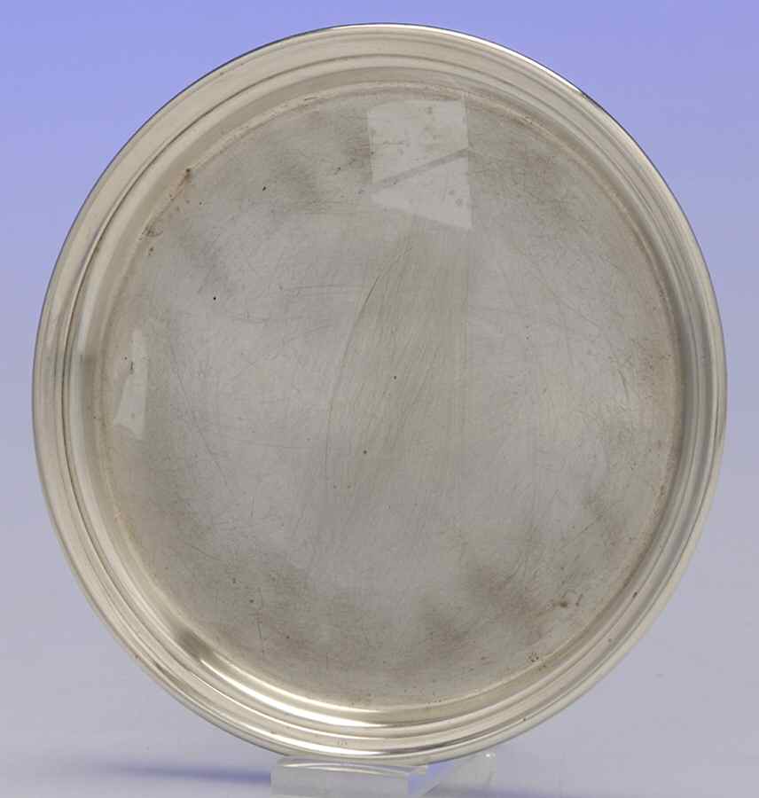 10 (Sterling, Hollowware) Small Round Sterling Tray by Tuttle-1
