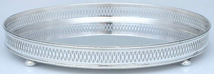 G12P (Sterling, Hollowware) 12" Gallery Tray by Tuttle-1
