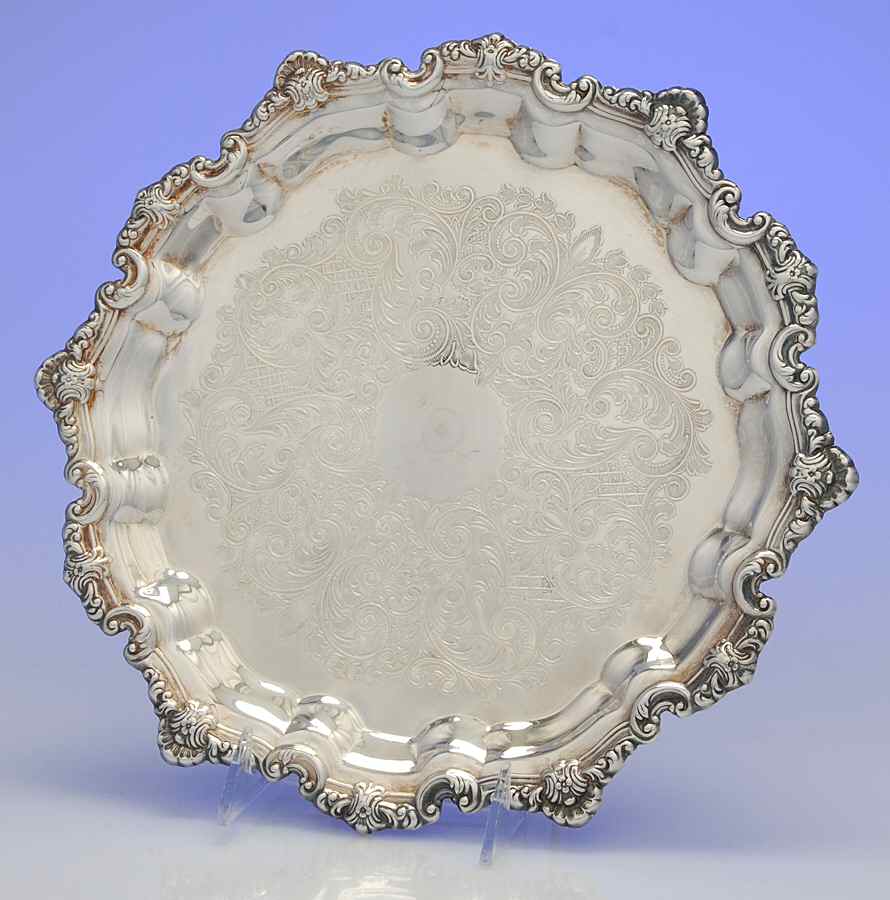 6047 (Silverplate, Hollowware) 12" Round Tray by Towle Silver-1