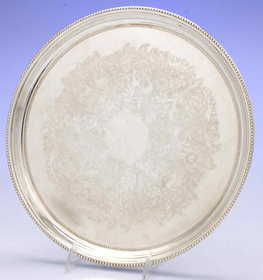 6680 (Silverplate, Hollowware) 12" Round Tray by Towle Silver-1