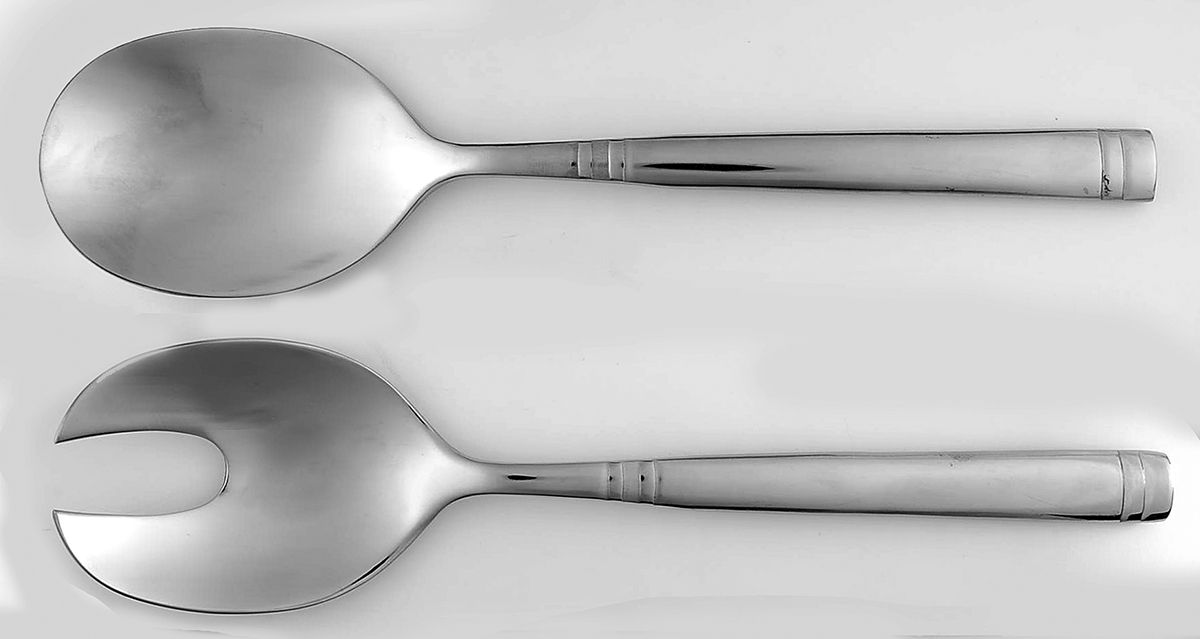 Stephanie (Stainless) (2 Pc) Solid Salad Set by Towle Silver-1