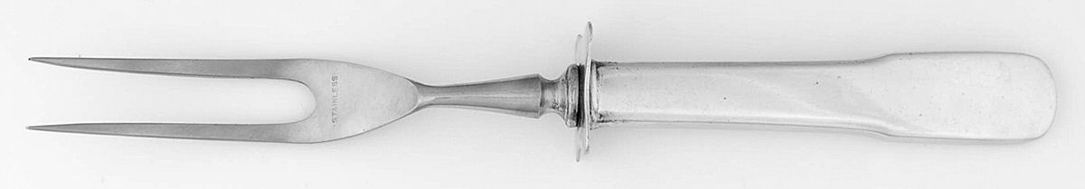 Colonial Fiddle (Sterling, 1974) Small Steak Carving Fork with Stainless Prongs by Tuttle-1