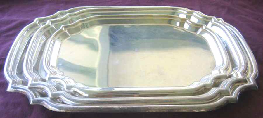 4057 (Silverplate, Hollowware) Small Silverplate Waiter Tray by Towle Silver-1
