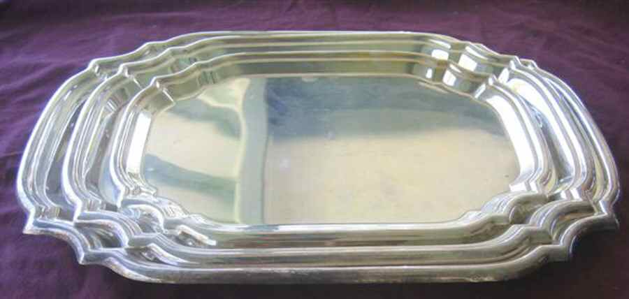 4057 (Silverplate, Hollowware) Large Silverplate Waiter Tray by Towle Silver-1