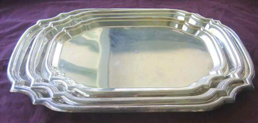 4057 (Silverplate, Hollowware) Medium Silverplate Waiter Tray by Towle Silver-1