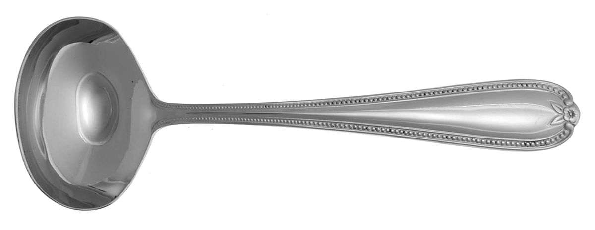 Old World Bead-Round Tip (Stainless) Solid Gravy Ladle by Temp-Tations-1