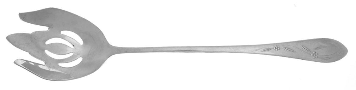 Old World Floral-Round Tip (Stainless) Oversize Solid Salad Servng Fork by Temp-Tations-1