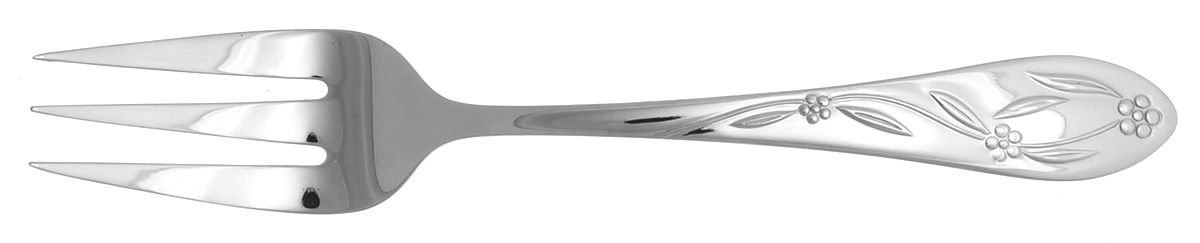 Old World Floral-Round Tip (Stainless) Medium Solid Cold Meat Serving Fork by Temp-Tations-1