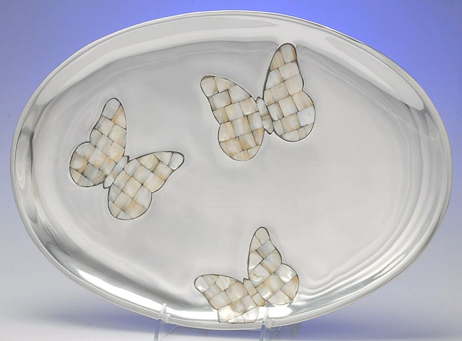 Papillion (Aluminum, Hollowware) 16" Oval Serving Platter by Towle Silver-1