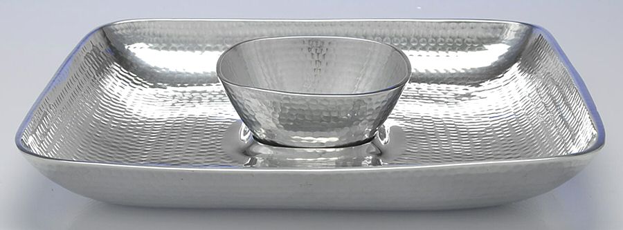Hammersmith (Metal Alloy, Hollowware) 2 Piece Chip & Dip Set by Towle Silver-1