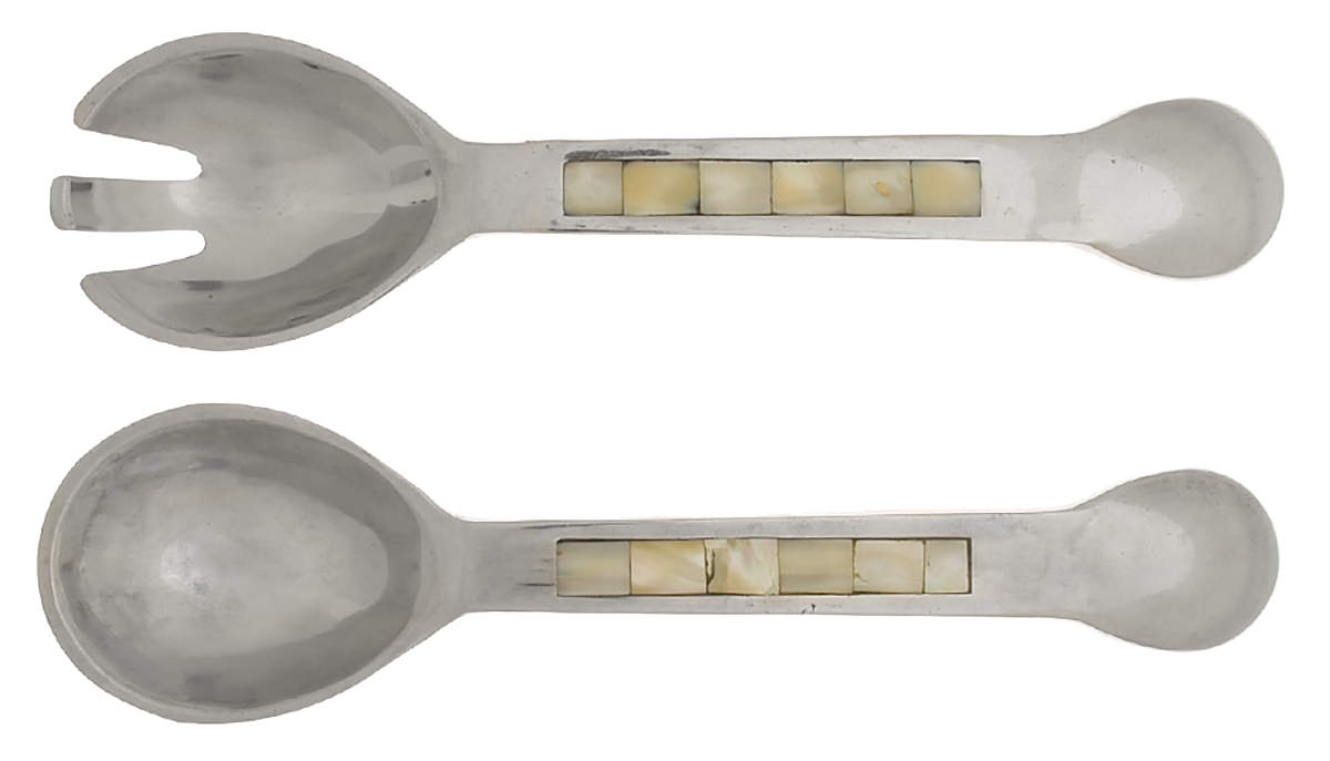 Mother of Pearl (Aluminum, Hollowware) (2 Pc) Solid Salad Set by Towle Silver-1