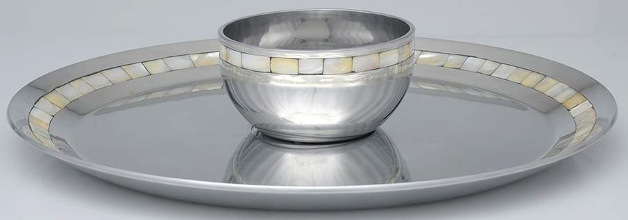 Mother of Pearl (Aluminum, Hollowware) (2 Piece) Chip & Dip Set by Towle Silver-1