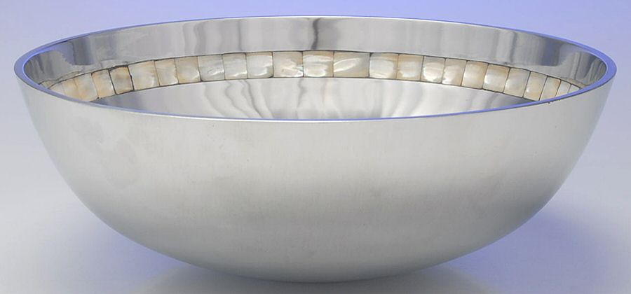 Mother of Pearl (Aluminum, Hollowware) 12" Salad Serving Bowl by Towle Silver-1