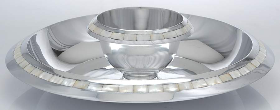 Mother of Pearl (Aluminum, Hollowware) 2 Piece Chip & Dip Set by Towle Silver-1