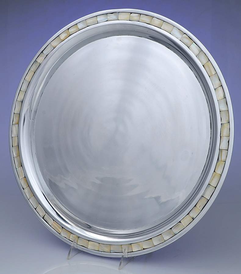 Mother of Pearl (Aluminum, Hollowware) 15" Round Tray by Towle Silver-1