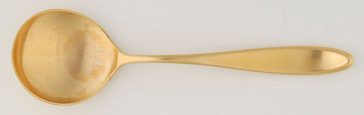 Gold Mark VII (Gold Electroplate) Round Bowl Soup Spoon (Gumbo) by Towle Silver-1