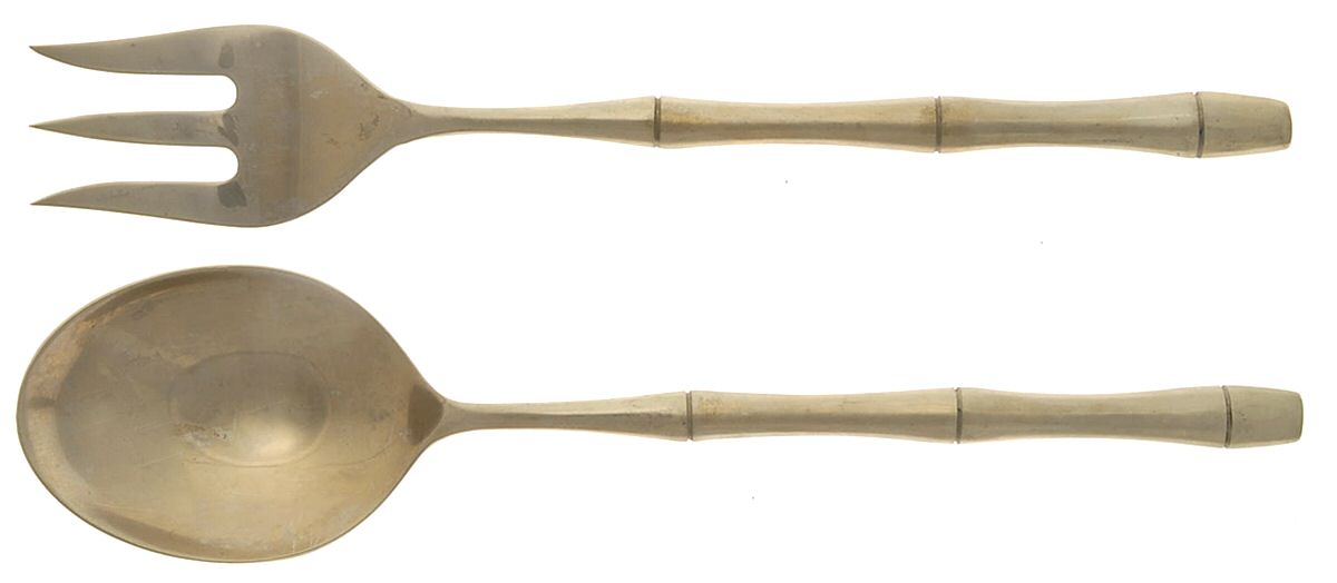 TBM1 (Bronzeware) (2 Pc) Solid Salad Set by Thai Bronzewares Mfr-1