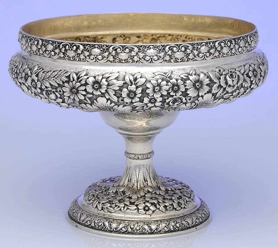 Repousse (Sterling, Hollowware) 8" Round Footed Centerpiece by Tiffany & CO SILVER-1