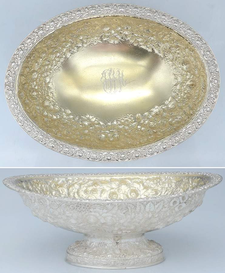 Repousse (Sterling, Hollowware) 12" Oval Centerpiece by Tiffany & CO SILVER-1