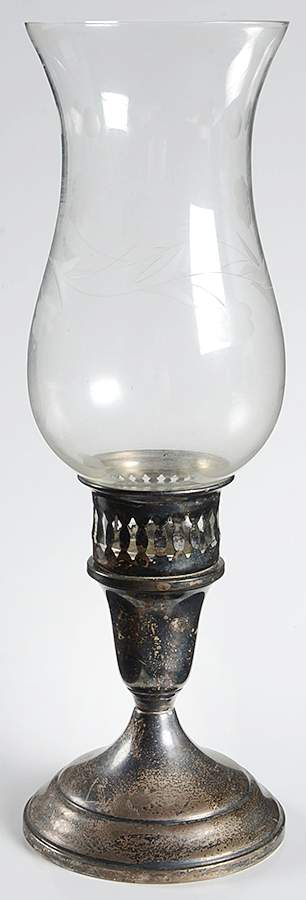 50 (Sterling, Hollowware) Weighted Hurricane Lamp & Globe by Towle Silver-1