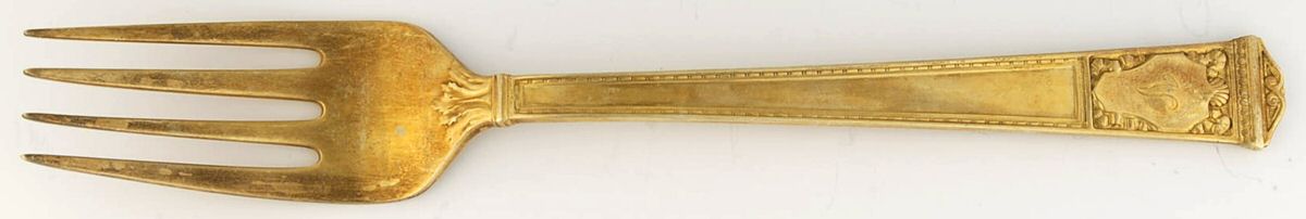 San Lorenzo Gold (Sterling, Gold Vermeil) Solid Serving Fork by Tiffany & CO SILVER-1