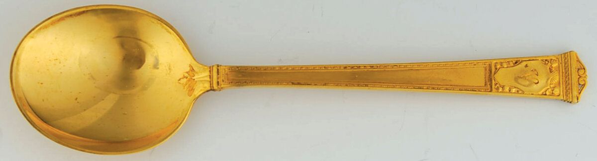 San Lorenzo Gold (Sterling, Gold Vermeil) Round Bowl Soup Spoon (Cream Soup) by Tiffany & CO SILVER-1
