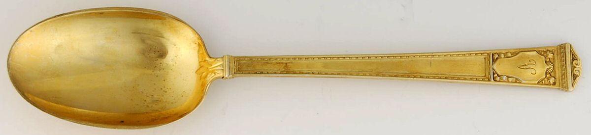 San Lorenzo Gold (Sterling, Gold Vermeil) Oval Place Soup Spoon by Tiffany & CO SILVER-1