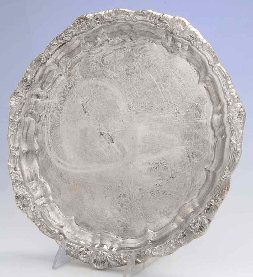 4376 (Silverplate, Hollowware) 12" Round Tray by Towle Silver-1