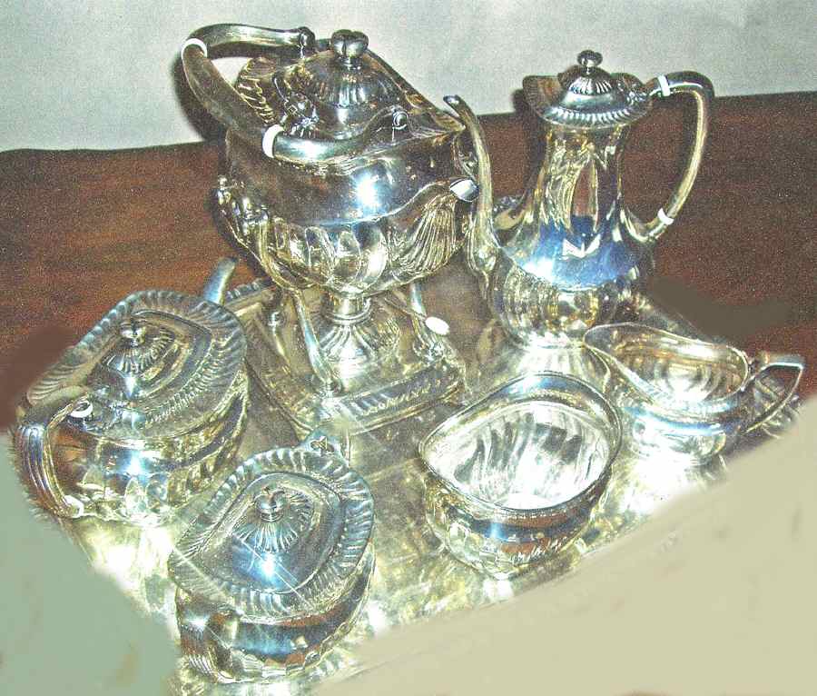8446 (Sterling, Hollowware) 6 Piece Tea Set (SCP, STP, SCR, SSU, SWB, SKES) by Tiffany & CO SILVER-1