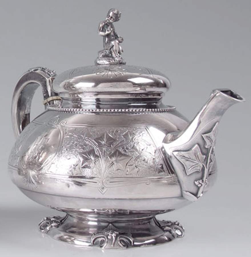 Antique Ivy (Sterling, Hollowware) Teapot by Tiffany & CO SILVER-1