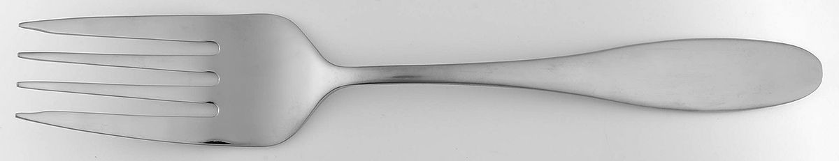 Satin Petal (Stainless) Medium Solid Cold Meat Serving Fork by Towle Silver-1